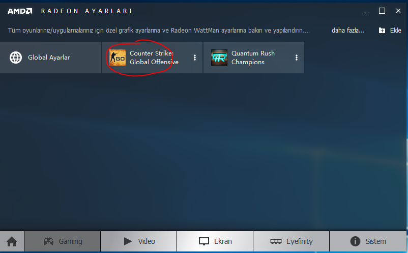 CS:GO AMD Radeon Kartlarda 4:3 1024x768 Tam ekran çözümü (black border, fullscreen,)