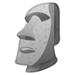 Moyai heykeli emojisi Google üzerinde nasıl görünüyor.